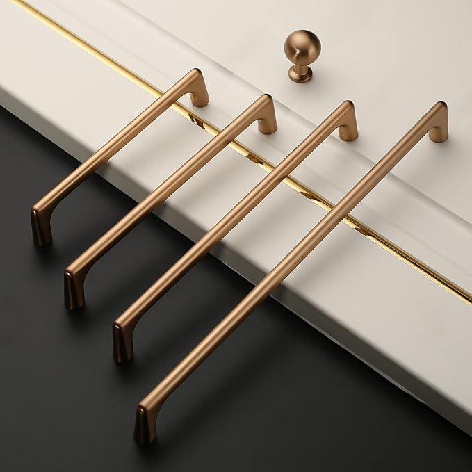 10 Pack Champagne Bronze Cabinet Pulls, 6.25 Inch Cabinet Hardware offers Kitchen Handles and Drawer Handles for Cabinets and Cupboards