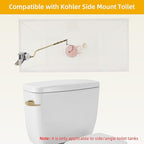 Universal Polished Gold Toilet Handle Replacement Kit, Side/Angle Mount Toilet Flush Handle Compatible with Kohler K-GP30324-CP/TOTO/American Standard, Stainless Steel Flapper Chain