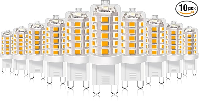 BUBO G9 LED Bulb 2700K Soft White 430 Lumens, 3W Equivalent 40W T4 G9 Halogen Replacement, 360°Beam Angle 120V Non-Dimmable No-Flicker G9 Light Bulbs for Crystal Chandelier Lighting, 10 Pack