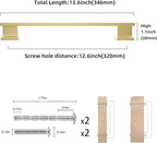 COTYKILEY 10 Pack 12.6 Inch(320mm) Brushed Gold Cabinet Handles Gold Kitchen Cabinet Pulls Cabinet Door Handles Kitchen Cabinet Hardware