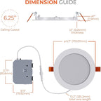 HALO HLB Recessed Lighting 6 Inch LED Canless, Ceiling and Shower Light, Dimmable w/Selectable Lumens and Color Temperatures 4-Pack- HLB6LSFS5-4PK