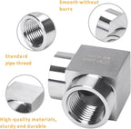 90 Degree Street Elbow - 1/2" NPT Female to 1/2" NPT Female Stainless Steel 304 Heavy Duty Forged Square Barstock Street Elbow Adapter Pipe Fitting (pack of 5)