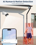 《122°Wide Angle & 80FT Night Vision》Outdoor Wired Security Camera System,CCTV Cameras Outside, Home Video Surveillance Systems