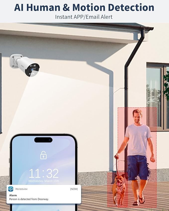 《122°Wide Angle & 80FT Night Vision》Outdoor Wired Security Camera System,CCTV Cameras Outside, Home Video Surveillance Systems