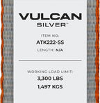 VULCAN Ultimate Axle Tie Down Kit - Silver Series Webbing - Includes (2) 22 Inch and (2) 36 Inch Axle Straps, (2) 96 Inch Snap Hook Ratchet Strap, and (2) 112 Inch Loop Tie Down Combinations