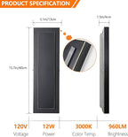 tewei 1 Pack LED Outdoor Wall Lights, 15.7'' Modern Outdoor Indoor Wall Sconce Large Exterior Lighting Fixtures Outside Front Door Lights for House, Hallway, Warm White 3000K, Black with Gold Finish