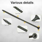 Deck Screws #10 x 5’’, T25 Star Torx Drive Flat Head Wood Screws, Green, 5lb