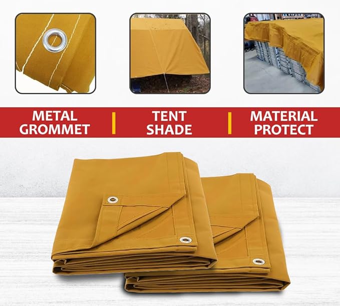 Mytee Products 12' x 24' Tan Canvas Tarp 12oz Heavy Duty Water Resistant