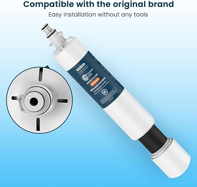 Crystala Filters Replacement for GE® RPWFE, RPWF (with CHIP) Refrigerator Water Filter, Compatible with WSG-4, WF277, GFE28GMKES, PFE28KBLTS, GYE22HMKES, DFE28JSKSS, GFE28GYNFS, GFD28GYNFS, 2 Pack