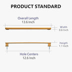 6 Pack 13.6 Inch Length|12.6 inch(320mm) Hole Center Champagne Bronze Kitchen Cabinet Handles, Cabinet Pulls Kitchen Cabinet Hardware, Cupboard Pulls, Drawer Handles