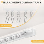 10.8FT Self Adhesive Ceiling Curtain Track No Drill, Curtain Track Ceiling/Wall Mount, Unbendable & Cuttable Track Curtain Rod for RV, Windows, Living Room, Bedroom
