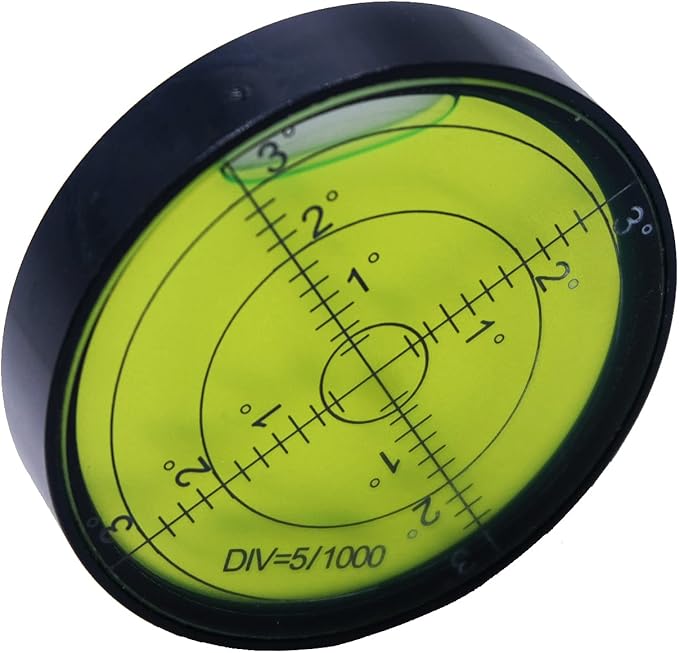 Aluminium High Precision Horizontal Leveler Bubble Level Tool Circle Round 2.4 Inch 60mm (Black,Green)