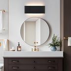 15"Modern LED vanity light,20W Dimmable 5 CCT (3000K-6500K) Adjustable Wall Lamp,Up and Down Wall Lighting,Indoor Wall Sconce for Bedroom,Staircase,Hallway,Dressing Table, 1Pack（Black）