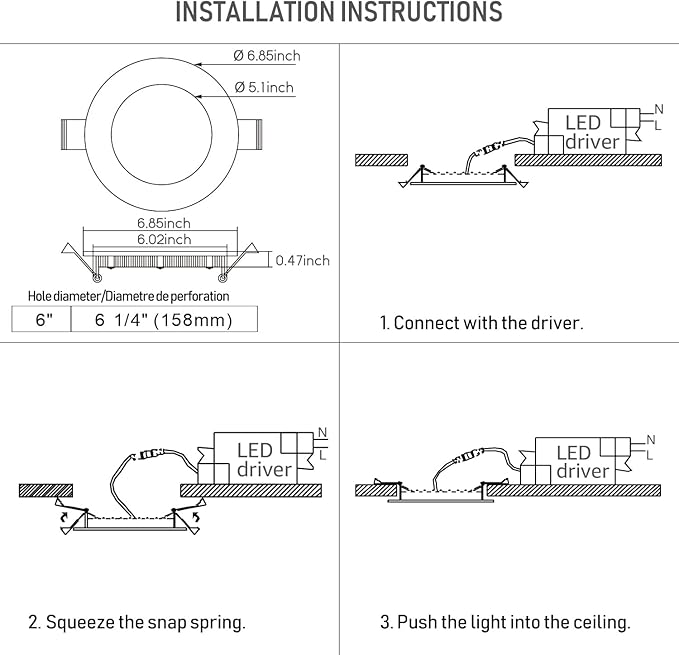 TORCHSTAR 12-Pack 6 Inch Ultra-Thin LED Recessed Lighting with J-Box, 3000K Warm White, 12W Dimmable 1000lm Brightness LED Downlight, ETL & Energy Star Listed