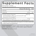 Sports Research Turmeric Curcumin C3 Complex - Softgels with Bioperine Black Pepper Extract & Organic Coconut Oil, Standardized 95% Curcuminoids - Non-GMO Verified & Gluten Free - 500mg, 60 Count