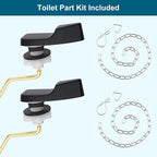 Hygie Rinse 2PACK Universal Metal Toilet Handle Replacement Kit Side Mount Compatible with American Standard/Mansfield/Gerber Toilet, Toilet Tank Flusher Lever with Flapper Chain, Matte Black