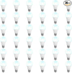 BUBO 36 Pack A19 LED Light Bulbs, 60 Watt Equivalent LED Bulbs, Daylight 5000K, 800 Lumens, E26 Standard Base, Non-Dimmable, 8W Daylight LED Bulbs for Bedroom Living Room Home Office