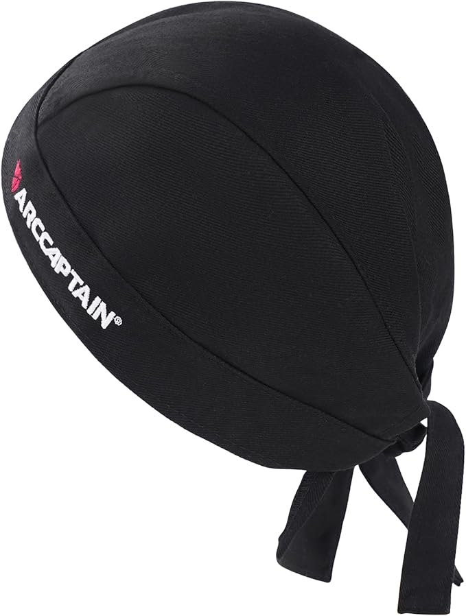 ARCCAPTAIN 2 Pcs Welding Cap, Welding Doo Rag, Protective Welders Cap, Welding Hat for Men and Women, Fireproof Cotton and Durable for Safety, L Size