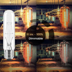 10-Pack 40W T10 Incandescent LED Light Bulbs, Warm White,Dimmable Clear Glass Edison Vintage Bulbs for Chandeliers, E26 Base, 2700K, Desk Lamps, Curio Cabinets, Aquariums, and Pendant Lighting