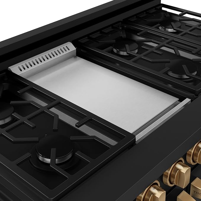 Gordon Ramsay by THOR Kitchen 48 Inch Professional Gas Range with Double Oven in Black/Bronze