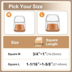 28Pcs Chair Leg Floor Protectors Square Silicone Chair Leg Protectors for Hardwood Floors Felt Furniture Pads Clear Chair Sliders for Wooden Floors(Fit:3/4" ~ 1")