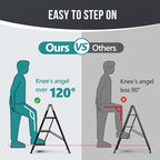 WOA WOA Step Ladder, Portable Lightweight Home Ladder, Folding Step Stool with Widening Pedals, Kitchen Stepladder, Space Save, Easy to Store, 300 lbs Capacity (3 Step, Black)