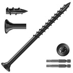 #10 x 3 Inch Deck Screws (270Pcs) 4lb. Exterior Wood Screws. Carbon Steel, Black, Flat Head, Rust Resistant epoxy Coated, with T25 Star Bit