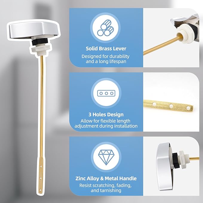 Hibbent 2 Pack Toilet Handle Replacement Compatible with TOTOTHU004-CP Trip Lvr for ST701, CST854, Side Mount Toilet Flush Handle, Tank Flush Lever, Chrome