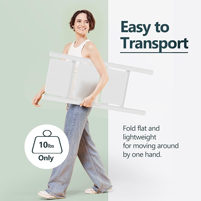 WOA WOA 3 Step Ladder, Folding Step Stool with Wide Pedals, Compact Stepping Stool for Kitchen, Sturdy Steel Ladders with Anti-Slip Feet, Supports up to 330 lbs - White