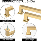 10 Pack 3"(76mm) Champagne Bronze Cabinet Pulls Kitchen Cabinet Drawer Handles Champagne Hardware for Cabinets Cupboard