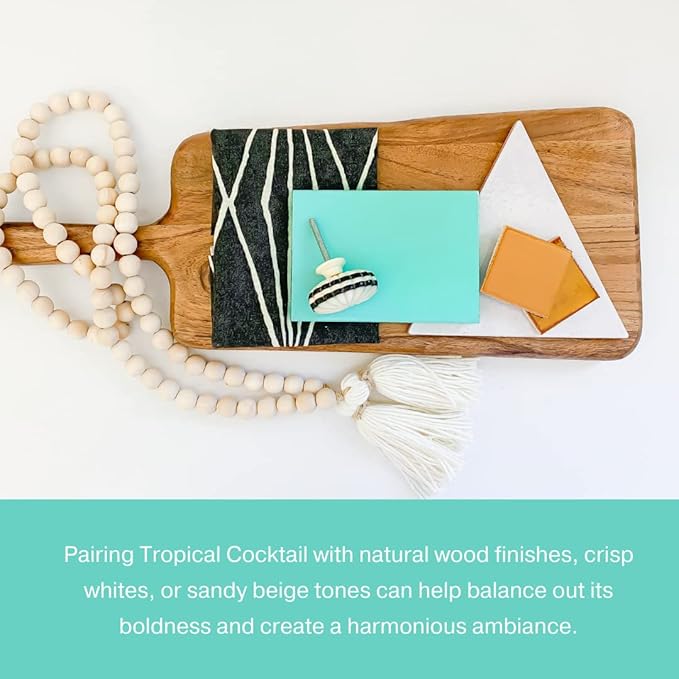 Country Chic All-in-One Chalk Paint for Furniture, Cabinets, Home Decor, Eco-Friendly, Matte Finish, Built-In Primer & Top Coat for Wood, Metal - Tropical Cocktail (Turquoise) - Quart 32 oz (950 ml)