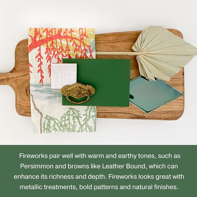 Country Chic All-in-One Chalk Paint for Furniture, Cabinets, Home Decor, Eco-Friendly, Matte Finish, Built-In Primer & Top Coat for Wood, Metal - Fireworks (Forest Green) - Quart 32 oz (950 ml)