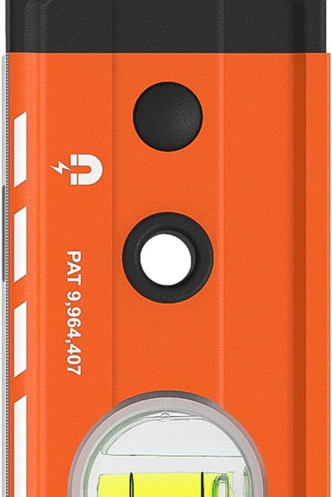 Klein Tools 93548MAG 48-Inch Box Level, Magnetic Box Beam Bubble Level, 3 Vials, High Visibility Orange, Aluminum Body, V-Groove and Magnet Track