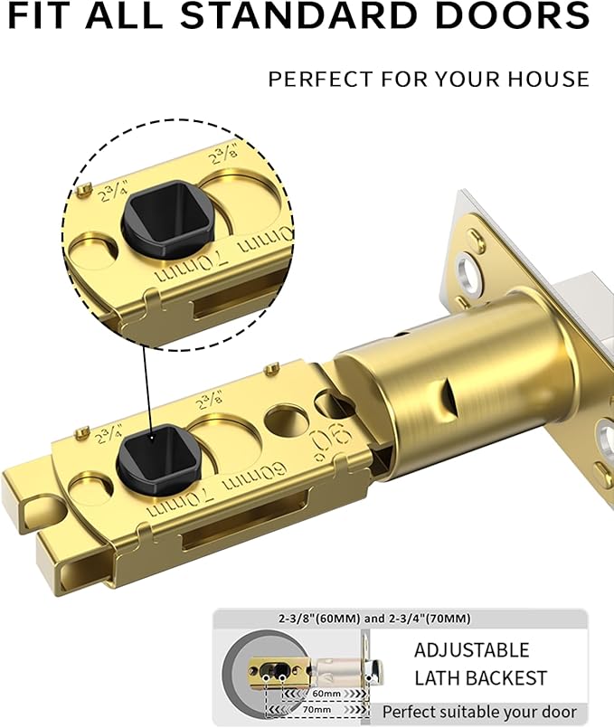 Asidrama 6 Pack Brushed Nickel Passage Door Handles, Door Lever with Door Knobs Indoor for Bedroom or Bathroom, Heavy Duty Door Handles Interior with Locks for Left Right Sided Doors