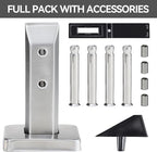 T316 Stainless Steel Glass Railing Clamp,Heavy Duty Glass Railing Spigot,Railing Post Clamp (1, Brush)