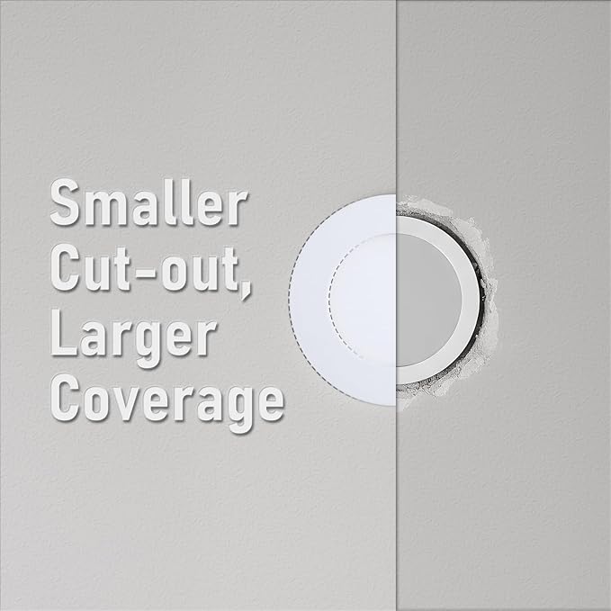 TORCHSTAR Basic Series 12-Pack 5CCT 3 Inch Ultra-Thin LED Recessed Lighting with J Box, CRI90, Aluminum, 2700K3000K3500K4000K5000K, 5%-100% Dimmable Slim Recessed Downlight, 6W 450LM, ETL & ES