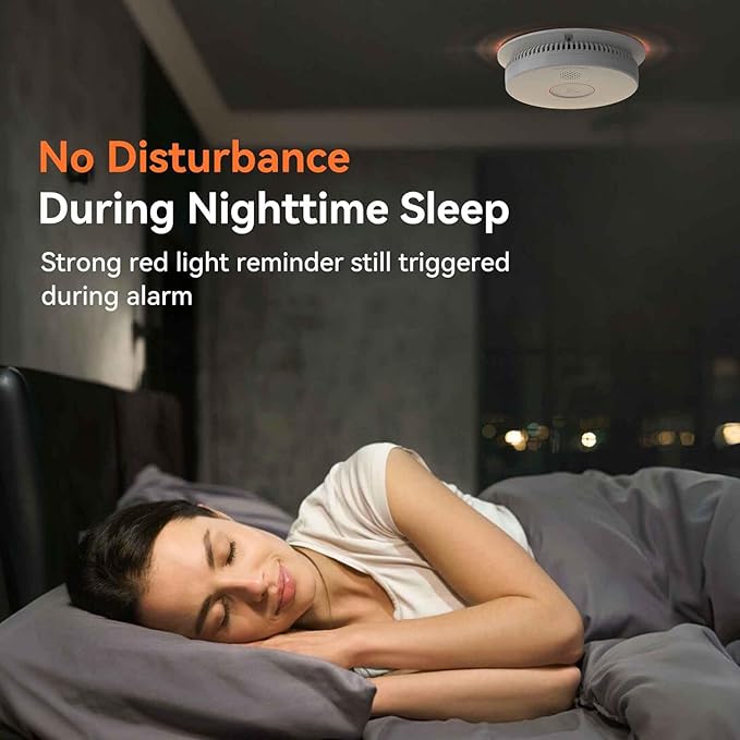 Jemay Smoke Detector, Photoelectric Smoke Alarm with 9V Backup Battery, Hardwired Interconnected Smoke Detector, Fire Alarm with Test/Silence Button for Home, 4 Packs