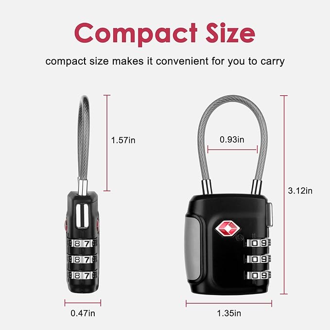 TSA Locks for Luggage, Compatible Locks 4 Digit Padlock for School Gym Sports Locker Combination Lock Security Padlock Travel Lock for Suitcase Luggage Backpack, Cabinet Filing Cabinets（2 Pack ）