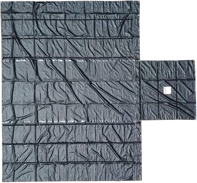 Mytee Products 18' x 27' Black Lumber Tarp for Heavy Duty Truck Cargo - 18 Oz Vinyl Flatbed Tarps with 5' Drop - Waterproof Tarp for Trailers to Protect Cargo from Wind, Rain, Snow and Sun