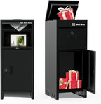 Package Delivery Boxes for Outside,Parcel Drop Boxes with Lock,Custom Address Stickers Package Drop Boxes for Outside is Weatherproof,Package Delivery Box for Porch,No Installation(15.5*15.5*38 in)