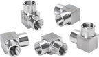 90 Degree Street Elbow - 1/8" NPT Female to 1/8" NPT Female Stainless Steel 304 Heavy Duty Forged Square Barstock Street Elbow Adapter Pipe Fitting (pack of 5)