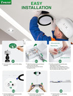 zouzai 24 Pack 6 Inch Black 5CCT Reset Ultra-Thin LED Recessed Ceiling Light with Junction Box, 2700K/3000K/3500K/4000K/5000K Selectable, 12W Eqv 110W,Dimmable- ETL and Energy Star Certified