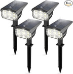 Solar Spot Lights Outdoor,IP65 Waterproof 40 LEDs Landscape Spotlights,USB & Solar Powered Wall Lights,3 Modes Outdoor Solar Garden Lights for Yard Porch 4 Pack