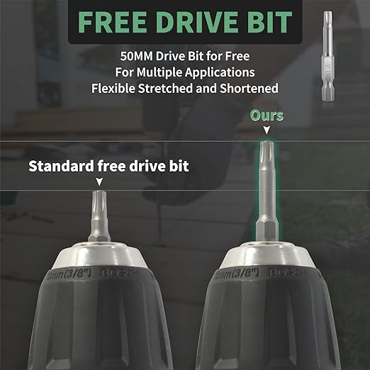 Wood Screws 3-1/2 Inch, FIXLINK Deck Screws #10 x 3-1/2", 105 PCS, Epoxy Coated, T25 Star Bit Above 1500 Hour Salt Spray Coating Outdoor Decking Screws Excellent Rust Resistant for Wood Fence, Green