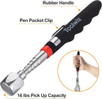 Toolwiz 17" Rolling Magnetic Sweeper 8.8lbs, with 16 lbs Telescopic Magnetic Pick Up tools –Lightweight Pick-up Sweeper with Wheels for Nails, Screws & Metal Debris Home Use Workshop Garage