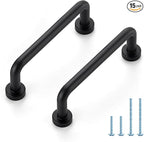 JOY DECOR Cabinet Pulls – 3 Inch Hole Center, Matte Black, 15 Pack, Zinc Alloy Cabinet Handles for Drawers & Cupboard – Vintage Style Hardware for Kitchen, Bathroom, Dresser, Furniture Makeover