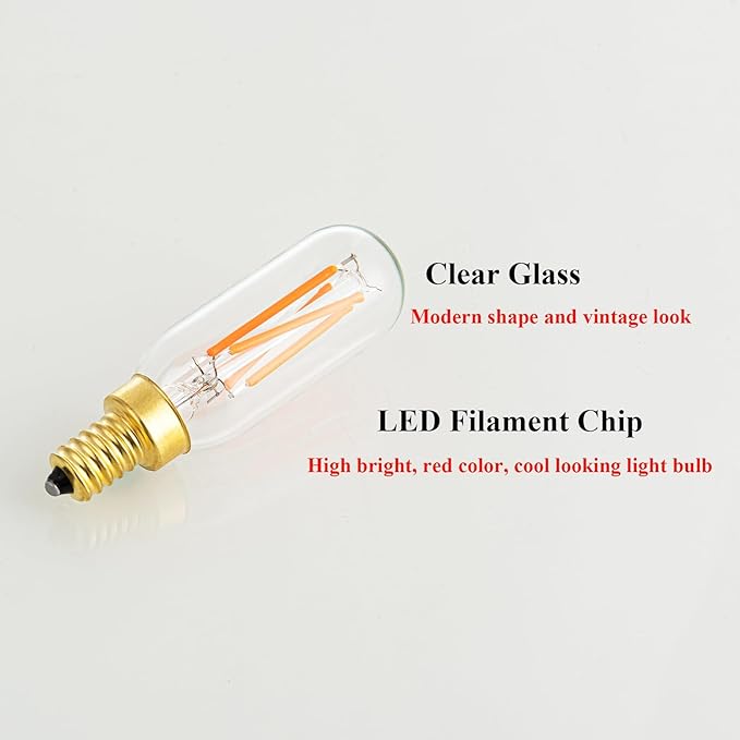 Red LED Candelabra Bulb E12 Colored Light Bulbs, 4W 40 Watt Equivalent Dimmable E12 LED Bulb Red Candelabra Light Bulbs, 6 Pack