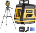 360° Laser-Level-with-Tripod Self-Leveling, Green Cross Line Laser with Horizontal Vertical Beam, Laser Tool for Picture Hanging Construction Floor Tile Wall, Carrying Pouch Battery Included