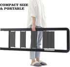 KINGRACK Aluminium 4 Step Ladder, Lightweight Step Stool with Non-Slip Pedals, Handrail, Foldable Step Ladder for Kitchen, Garage, Home, Space Saving, Sturdy and Portable, Black