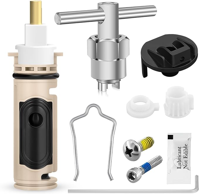 1222 Replacement Cartridge with Puller 104421 and Handle Adapter Kit 116653, Compatible with Moen Single Handle Posi Temp Tub Shower Faucet